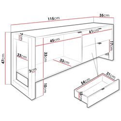 Тумба РТВ Mirjan24 Tardei/Berizo 120 (Wotan Oak/Black) Thumb