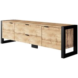 Тумба РТВ Mirjan24 Tardei/Berizo 160 (Wotan Oak/Black) Thumb