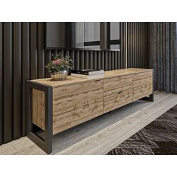 Тумба РТВ Mirjan24 Tardei/Berizo 160 (Wotan Oak/Black) Thumb