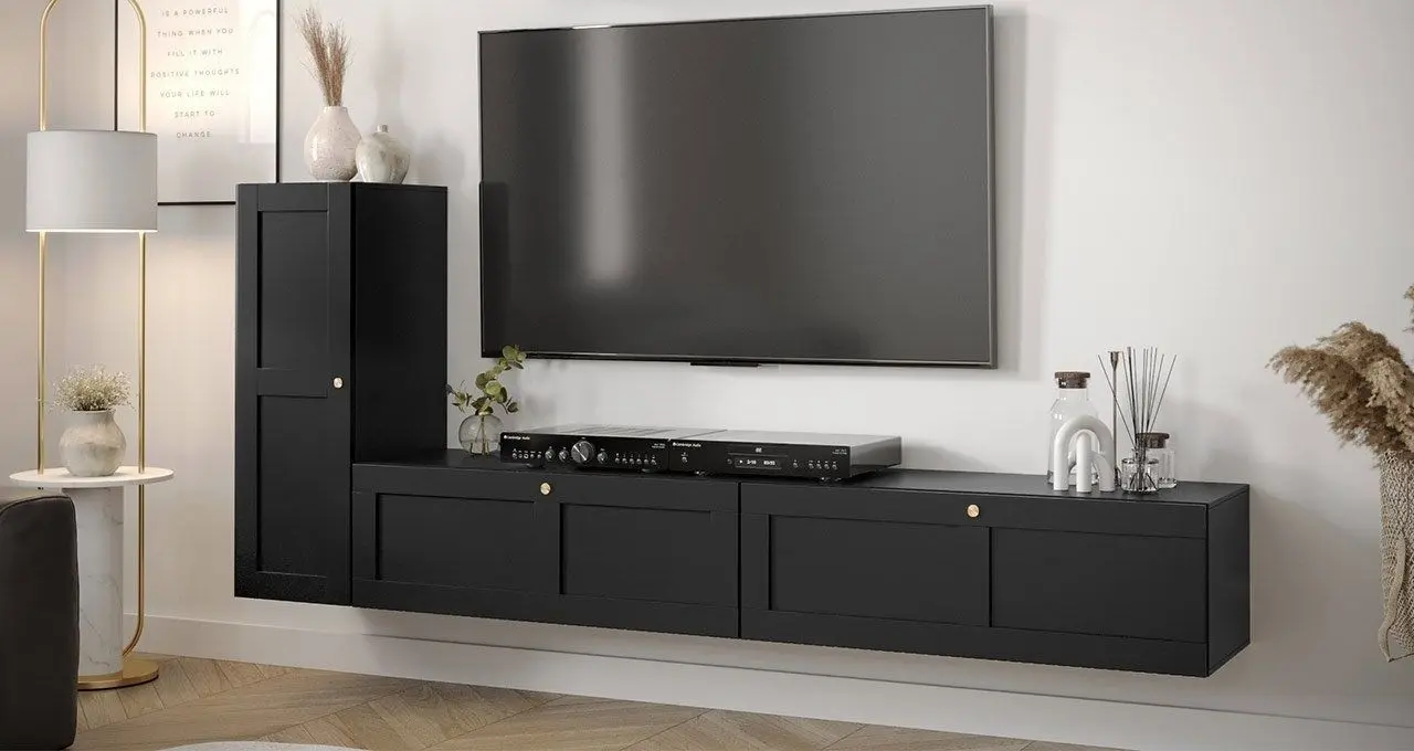 Тумба РТВ Mirjan24 Terospito 100/Waldi Ramiro 100 (Black) - 4