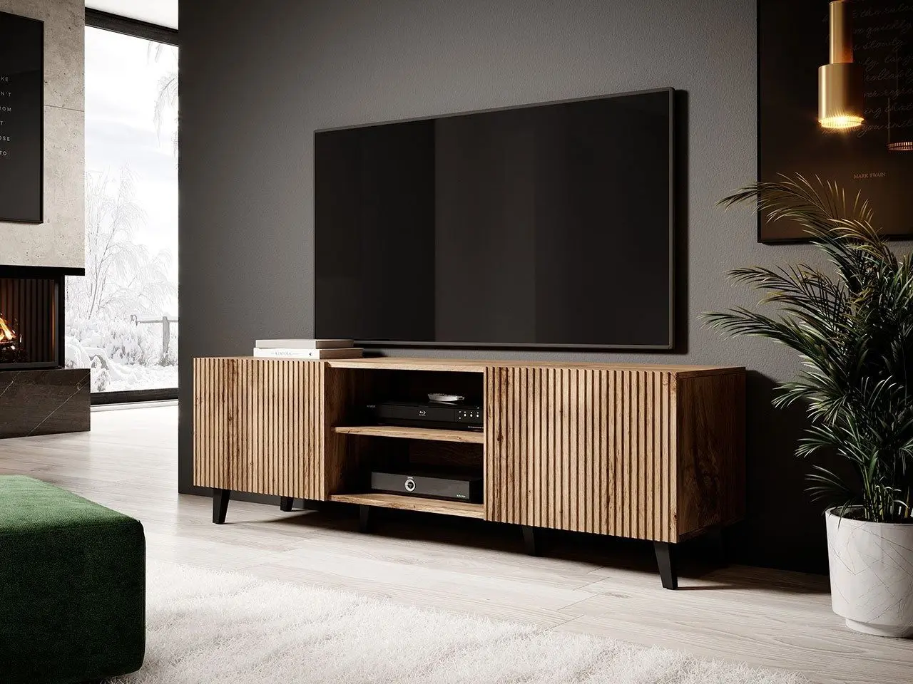 Tumba pentru TV Mirjan24 Tilderi/Vamos 150 (Wotan Oak) - 3