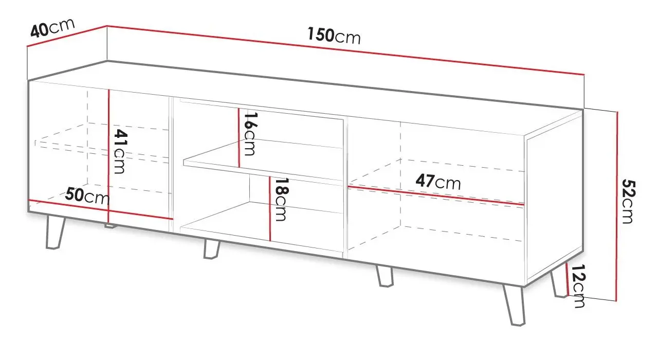 Tumba pentru TV Mirjan24 Tilderi/Vamos 150 (Wotan Oak) - 4