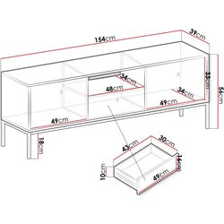 Тумба РТВ Mirjan24 Tonkor TRTV154/Mono MRTV144 (Beige) Thumb
