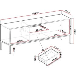 Тумба РТВ Mirjan24 Tonkor TRTV154/Mono MRTV154 (Navy Blue) Thumb