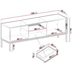 Тумба РТВ Mirjan24 Tonkor TRTV154/Mono MRTV154 (White/Gold) Thumb