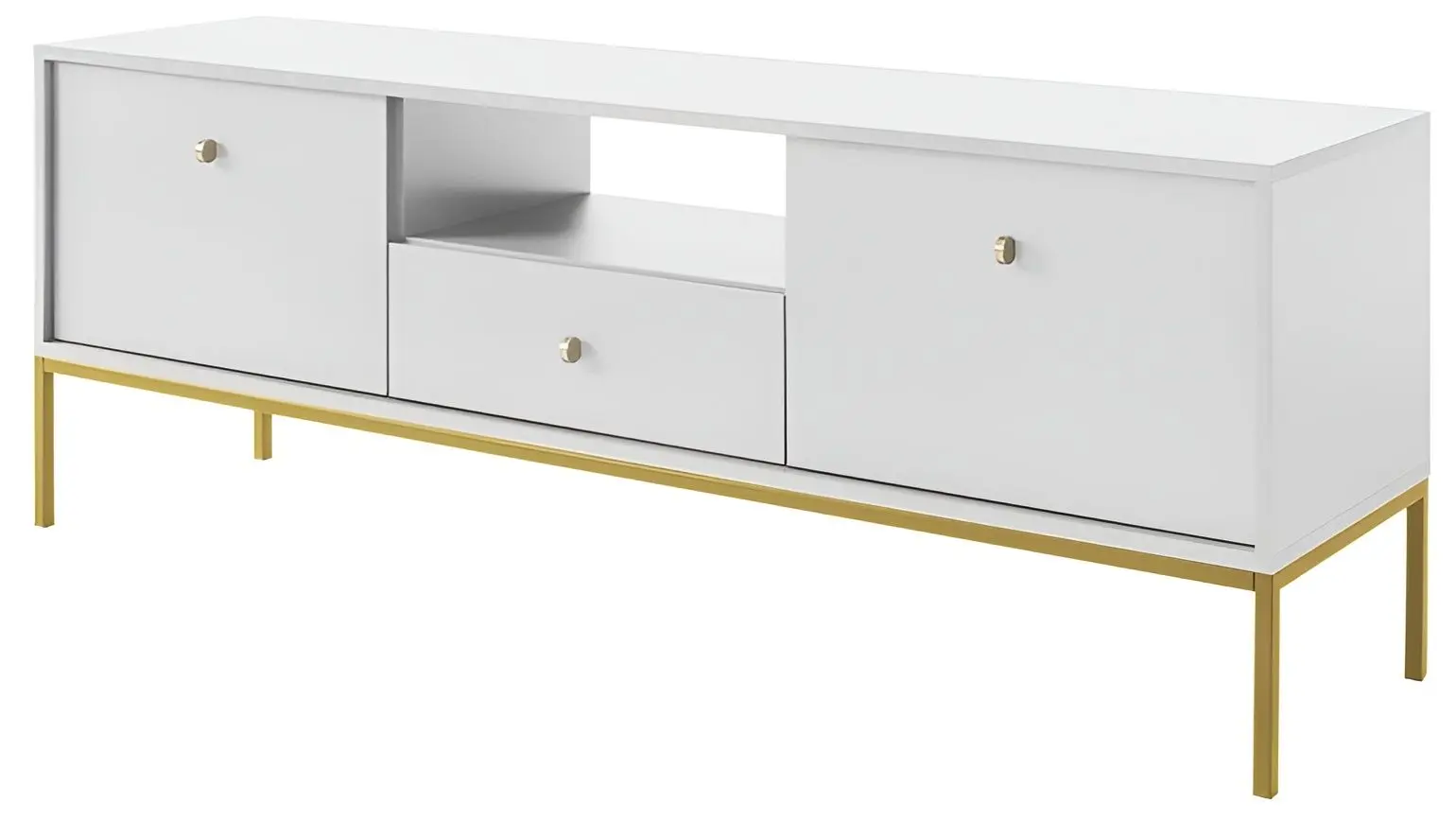 Тумба РТВ Mirjan24 Tonkor TRTV154/Mono MRTV154 (White/Gold) - 4