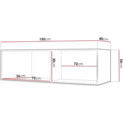 Тумба РТВ Mirjan24 Towiro Slim 150/Waldi Riflo Slim 150 (White) Thumb
