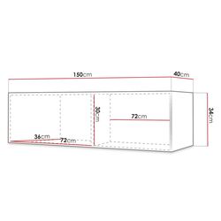 Тумба РТВ Mirjan24 Towiro Slim I/Waldi Riflo Slim 150 (Black) Thumb