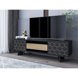 Tumba pentru TV Mirjan24 Tozzani/Olonir (Black/Gold) Thumb