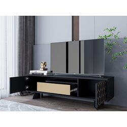 Tumba pentru TV Mirjan24 Tozzani/Olonir (Black/Gold) Thumb
