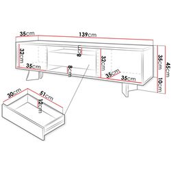 Tumba pentru TV Mirjan24 Tozzani/Olonir (Black/Gold) Thumb