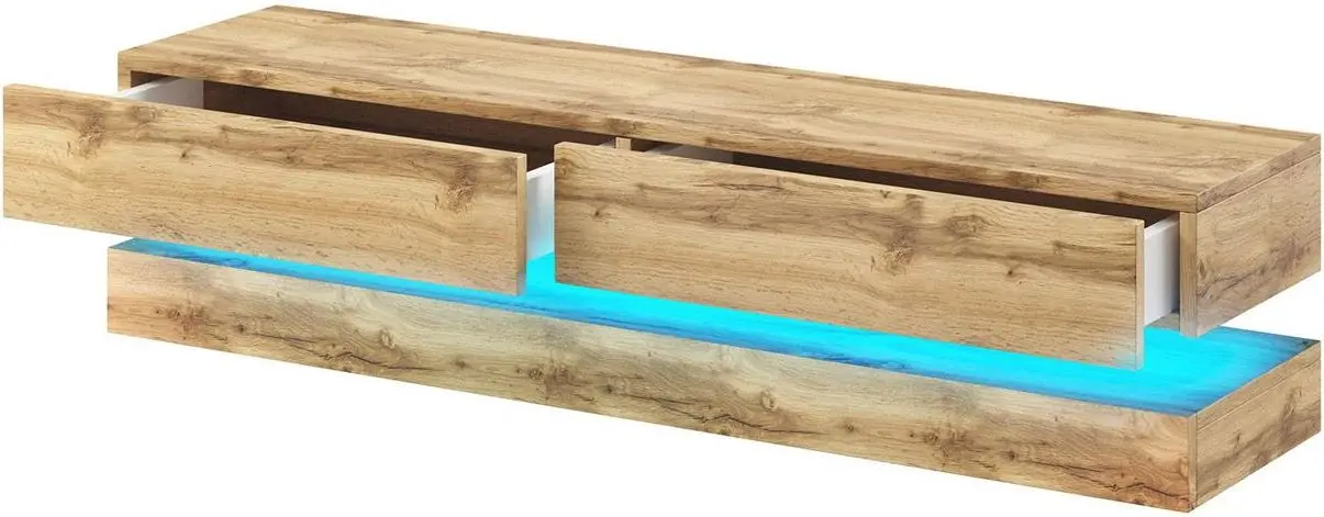 Tumba pentru TV Mirjan24 Valentino/Fly LED (White/White Gloss) - 5