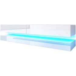 Tumba pentru TV Mirjan24 Valentino/Fly LED (White/White Gloss)