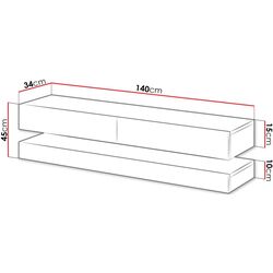 Tumba pentru TV Mirjan24 Valentino/Fly LED (White/White Gloss) Thumb