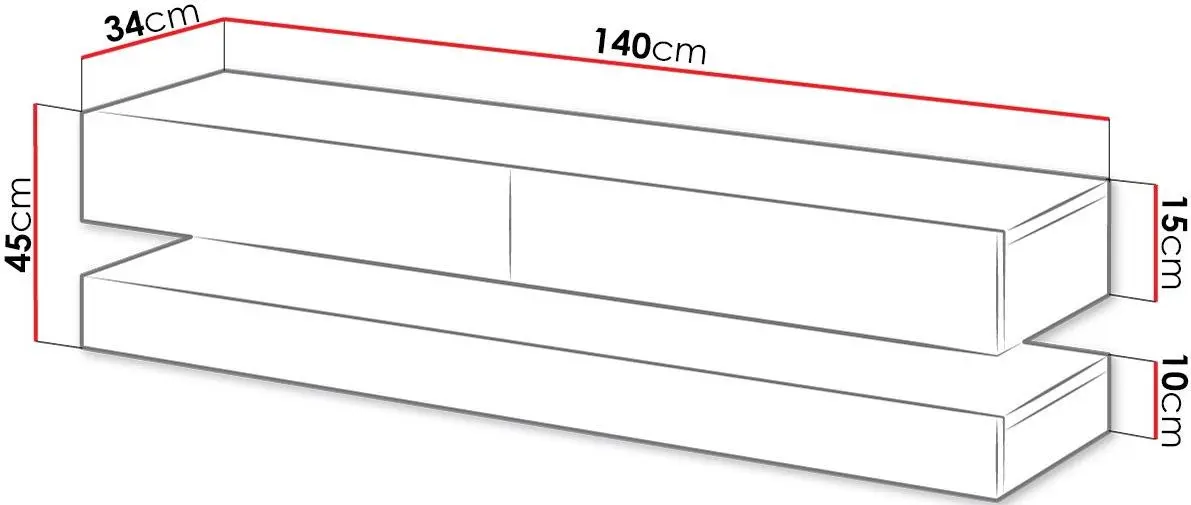 Tumba pentru TV Mirjan24 Valentino/Fly LED (White/White Gloss) - 3