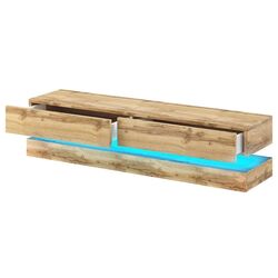 Tumba pentru TV Mirjan24 Valentino/Fly cu iluminare LED 140 (Wotan Oak) Thumb