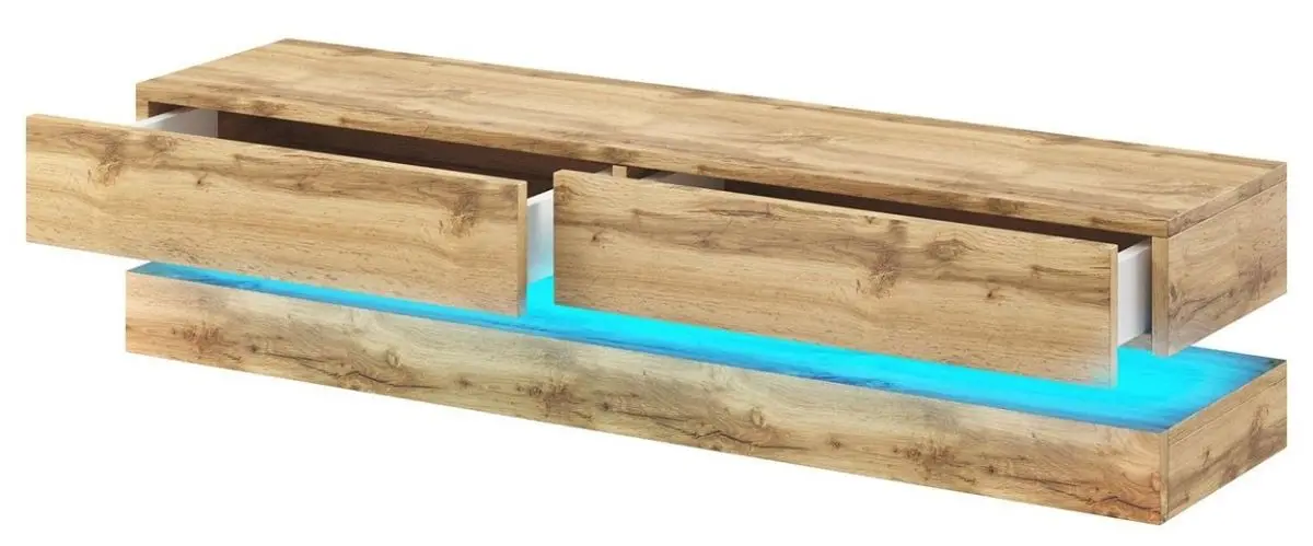 Tumba pentru TV Mirjan24 Valentino/Fly cu iluminare LED 140 (Wotan Oak) - 3