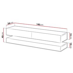 Tumba pentru TV Mirjan24 Valentino/Fly cu iluminare LED 140 (Wotan Oak) Thumb