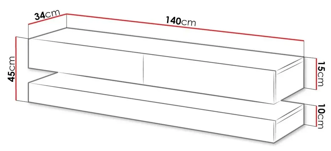 Tumba pentru TV Mirjan24 Valentino/Fly cu iluminare LED 140 (Wotan Oak) - 5