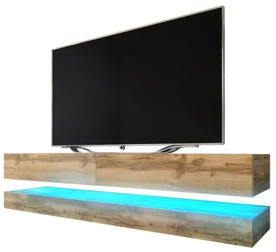 Tumba pentru TV Mirjan24 Valentino/Fly cu iluminare LED 140 (Wotan Oak)