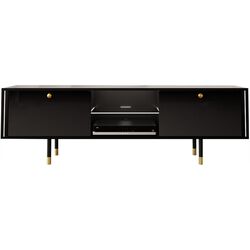 Тумба РТВ Mirjan24 Wiastan/Cristal 01 160 c LED подсветкой (Black/Black Gloss) Thumb