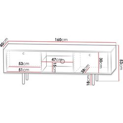 Тумба РТВ Mirjan24 Wiastan/Cristal 01 160 c LED подсветкой (Black/Black Gloss) Thumb