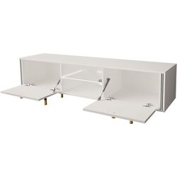 Тумба РТВ Mirjan24 Wiastan/Cristal 01 160 c LED подсветкой (White/White Gloss) Thumb