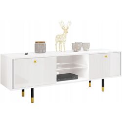 Тумба РТВ Mirjan24 Wiastan/Cristal 01 160 c LED подсветкой (White/White Gloss)