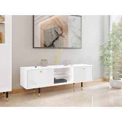 Тумба РТВ Mirjan24 Wiastan/Cristal 01 160 c LED подсветкой (White/White Gloss) Thumb