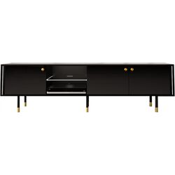 Тумба РТВ Mirjan24 Wiastan/Cristal 03 180 c LED подсветкой (Black/Black Gloss) Thumb