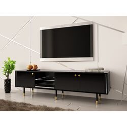 Тумба РТВ Mirjan24 Wiastan/Cristal 03 180 c LED подсветкой (Black/Black Gloss) Thumb