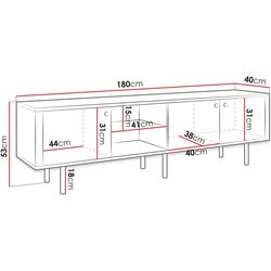 Тумба РТВ Mirjan24 Wiastan/Cristal 03 180 c LED подсветкой (Black/Black Gloss) Thumb