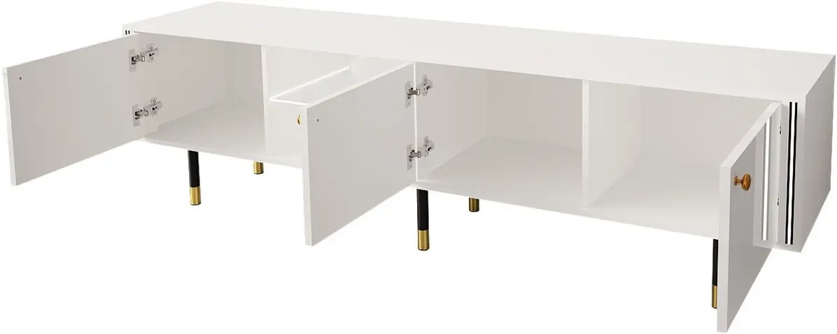 Тумба РТВ Mirjan24 Wiastan/Cristal 03 180 c LED подсветкой (White/White Gloss) - 3