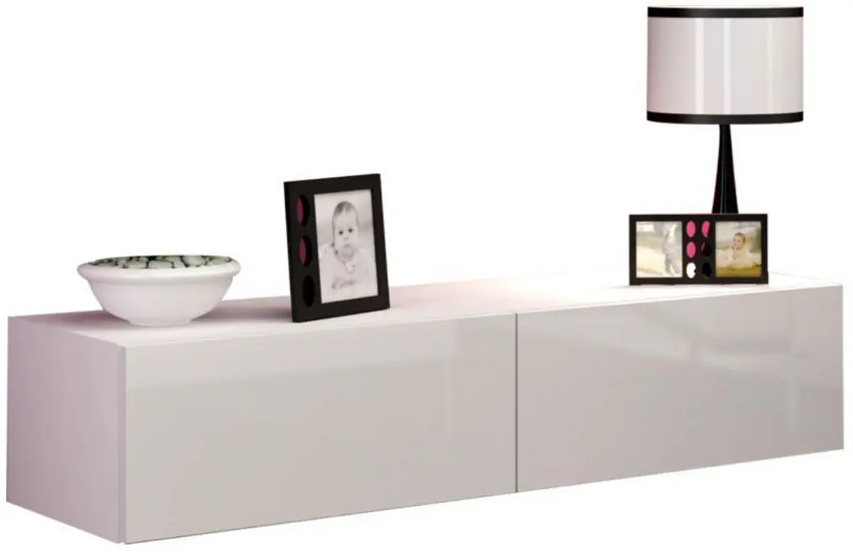 Тумба РТВ Mirjan24 Zigo/Vigo 140 (White/White Gloss)