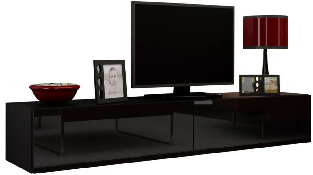 Тумба РТВ Mirjan24 Zigo/Vigo 180 (Black/Black Gloss)