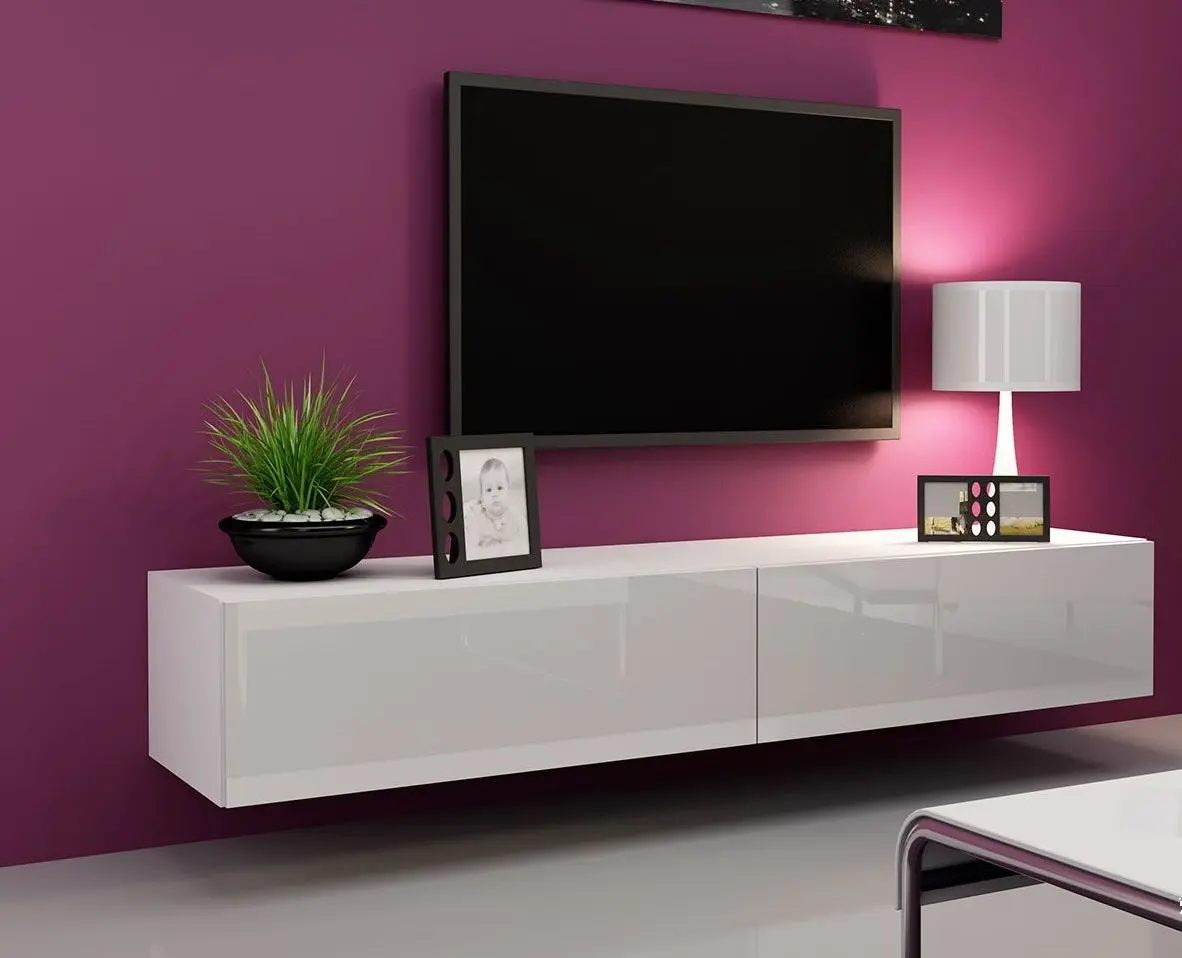 Тумба РТВ Mirjan24 Zigo/Vigo 180 (White/White Gloss) - 3