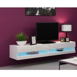Tumba pentru TV Mirjan24 Zigo/Vigo New LED (White/White Gloss) Thumb