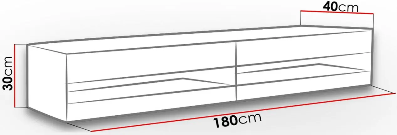 Тумба РТВ Mirjan24 Zigo/Vigo New 180 (White/White Gloss) - 3