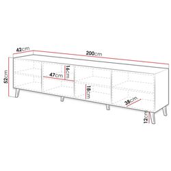 Tumba pentru TV Mirjan24 Zitok 200/Abeto 200 (White/White Gloss) Thumb
