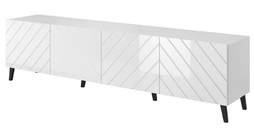 Tumba pentru TV Mirjan24 Zitok 200/Abeto 200 (White/White Gloss)