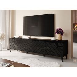 Tumba pentru TV Mirjan24 Zitok/Abeto 200 (Black Gloss/Black) Thumb
