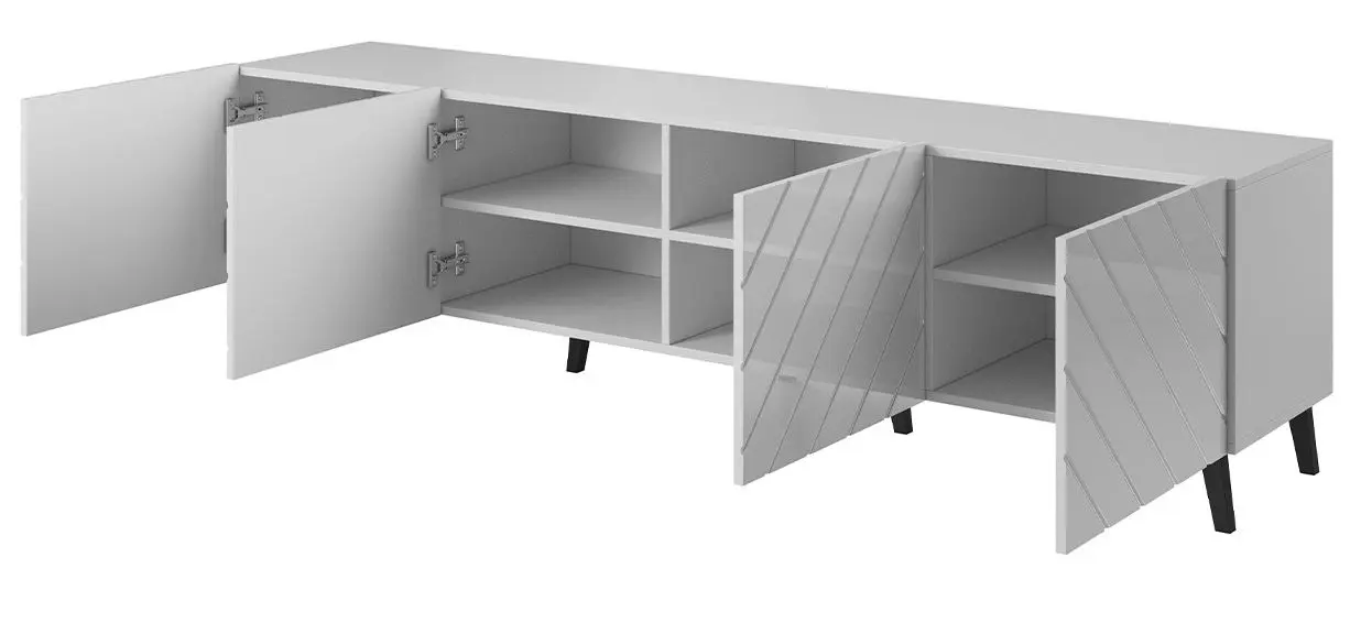 Tumba pentru TV Mirjan24 Zitok/Abeto 200 (Black Gloss/Black) - 3