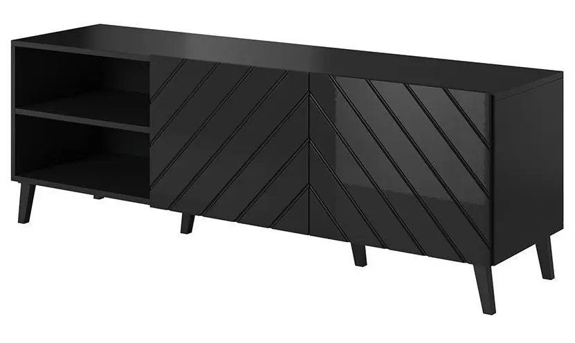 Comoda Mirjan24 Zitok/Cabinet Abeto 150 (Black Gloss/Black) - 2