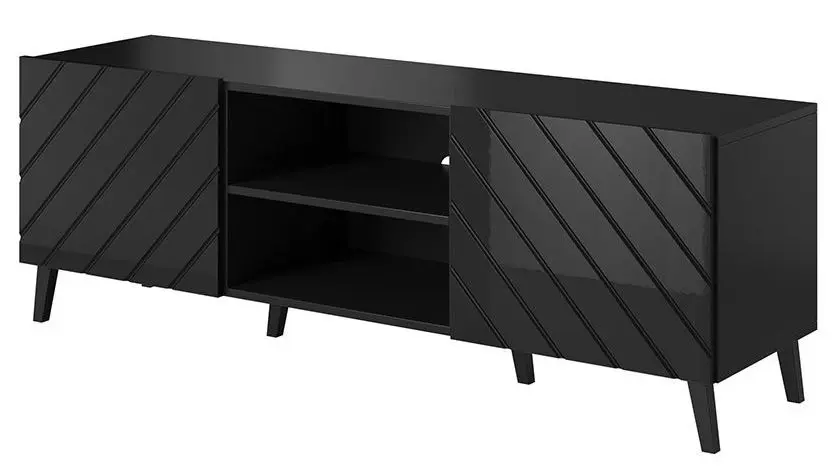 Comoda Mirjan24 Zitok/Cabinet Abeto 150 (Black Gloss/Black) - 3