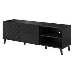 Comoda Mirjan24 Zitok/Cabinet Abeto 150 (Black Gloss/Black)