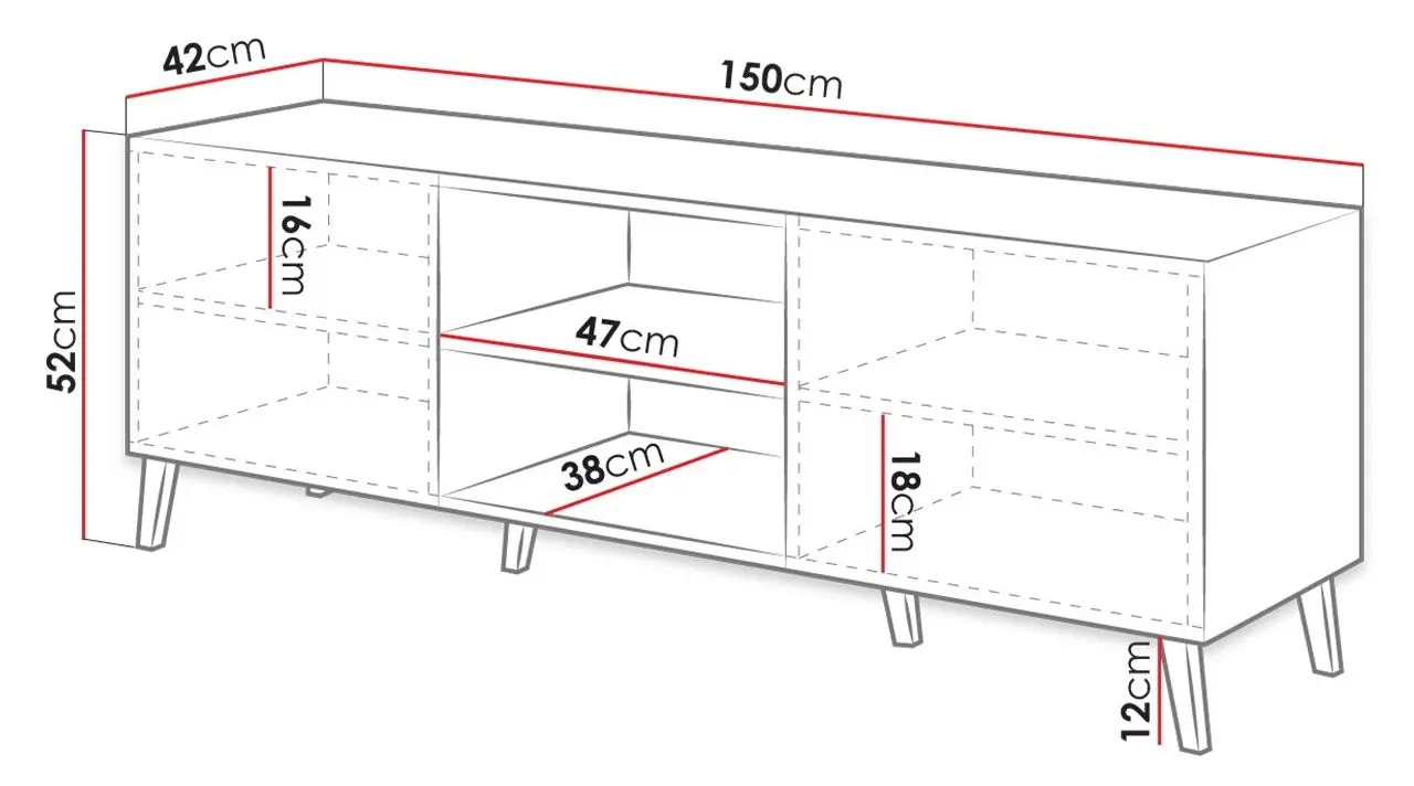 Comoda Mirjan24 Zitok/Cabinet Abeto 150 (Black Gloss/Black) - 6