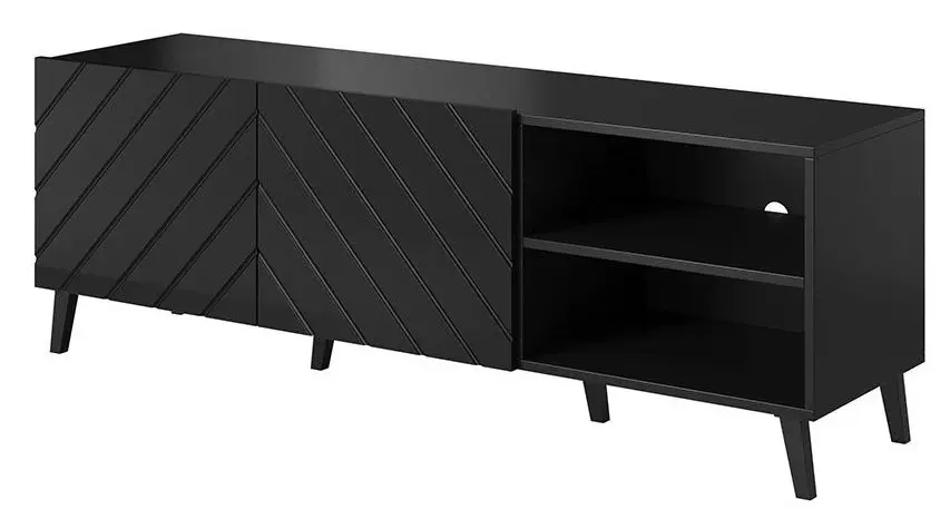 Comoda Mirjan24 Zitok/Cabinet Abeto 150 (Black Gloss/Black)