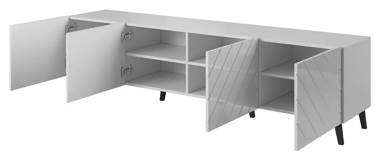 Tumba pentru TV Mirjan24 Zitok/Cabinet Abeto 200 (Graphite Gloss/Graphite) - 3