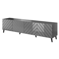 Tumba pentru TV Mirjan24 Zitok/Cabinet Abeto 200 (Graphite Gloss/Graphite)