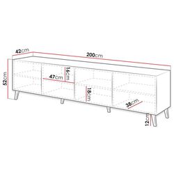 Tumba pentru TV Mirjan24 Zitok/Cabinet Abeto 200 (Graphite Gloss/Graphite) Thumb